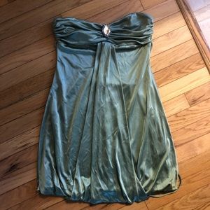 Strapless silky dress